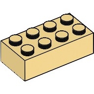 Lego kostka (kostička) 2x4, světle žlutá (4119676, 4173359)